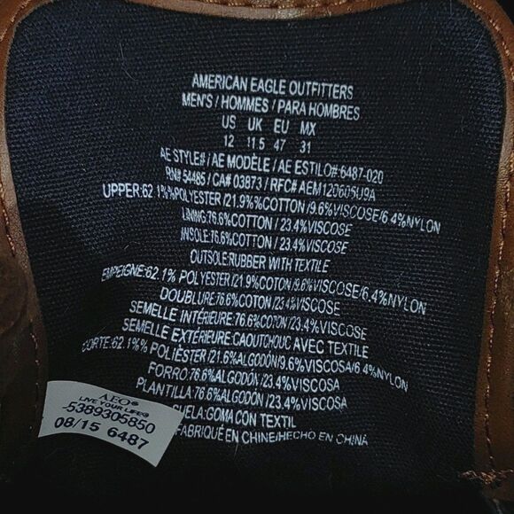 American Eagle Mens Size 12 Herringbone Canvas Sneakers Lace Up 6487-020 - Picture 12 of 12